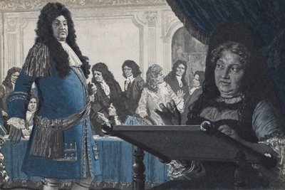 El rey Luis XIV pidiendo consejo sobre un asunto político a Madame Solidez de English School